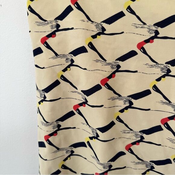 J.Crew Cream All-Over‎ Pattern High Waisted Strapless One-Piece Swimsuit - Picture 6 of 7